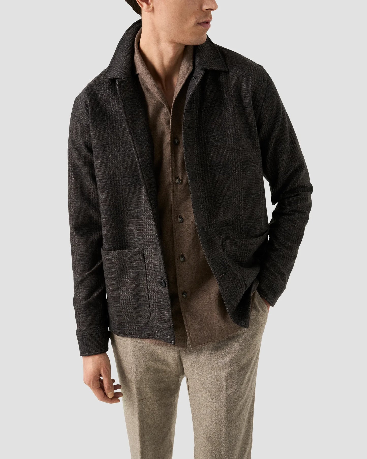 Eton Skjorta Solid Flannel